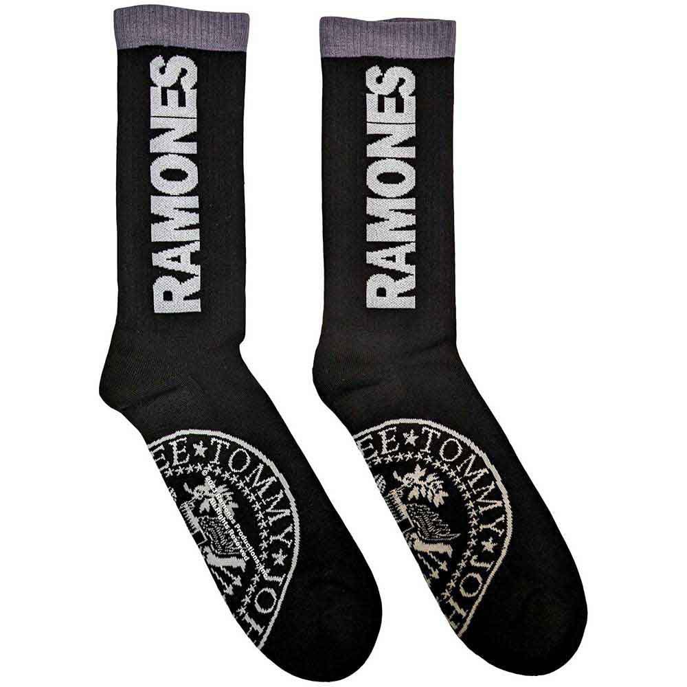 RAMONES - UNISEX TERRY SOCKS: PRESIDENTIAL SEAL (BLACK) (UK SIZE 4-7)