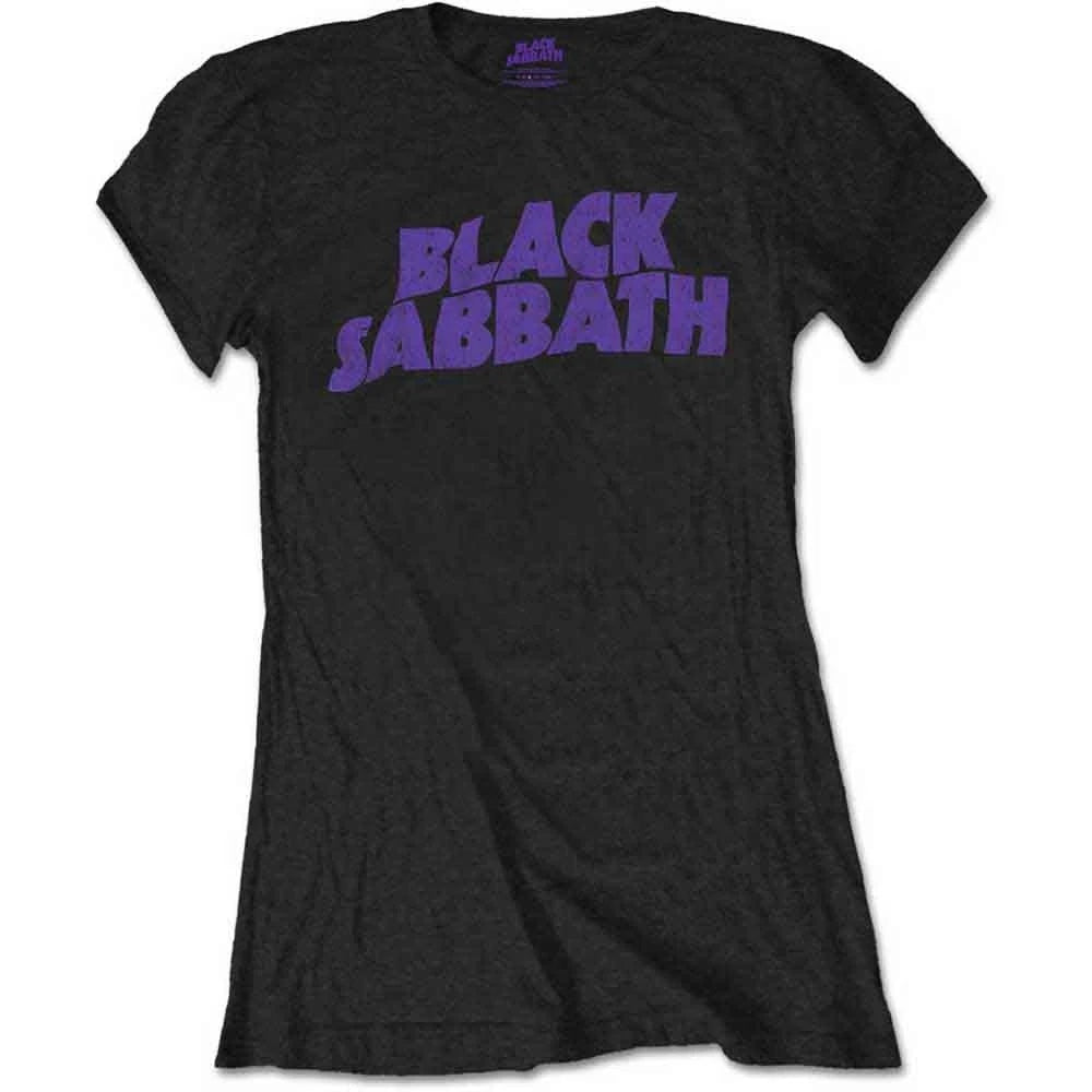 Black Sabbath Ladies Retail Pack T-Shirt: Wavy Logo Vintage (Black)