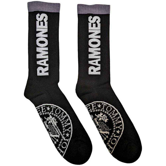 RAMONES - UNISEX TERRY SOCKS: PRESIDENTIAL SEAL (BLACK) (UK SIZE 4-7)