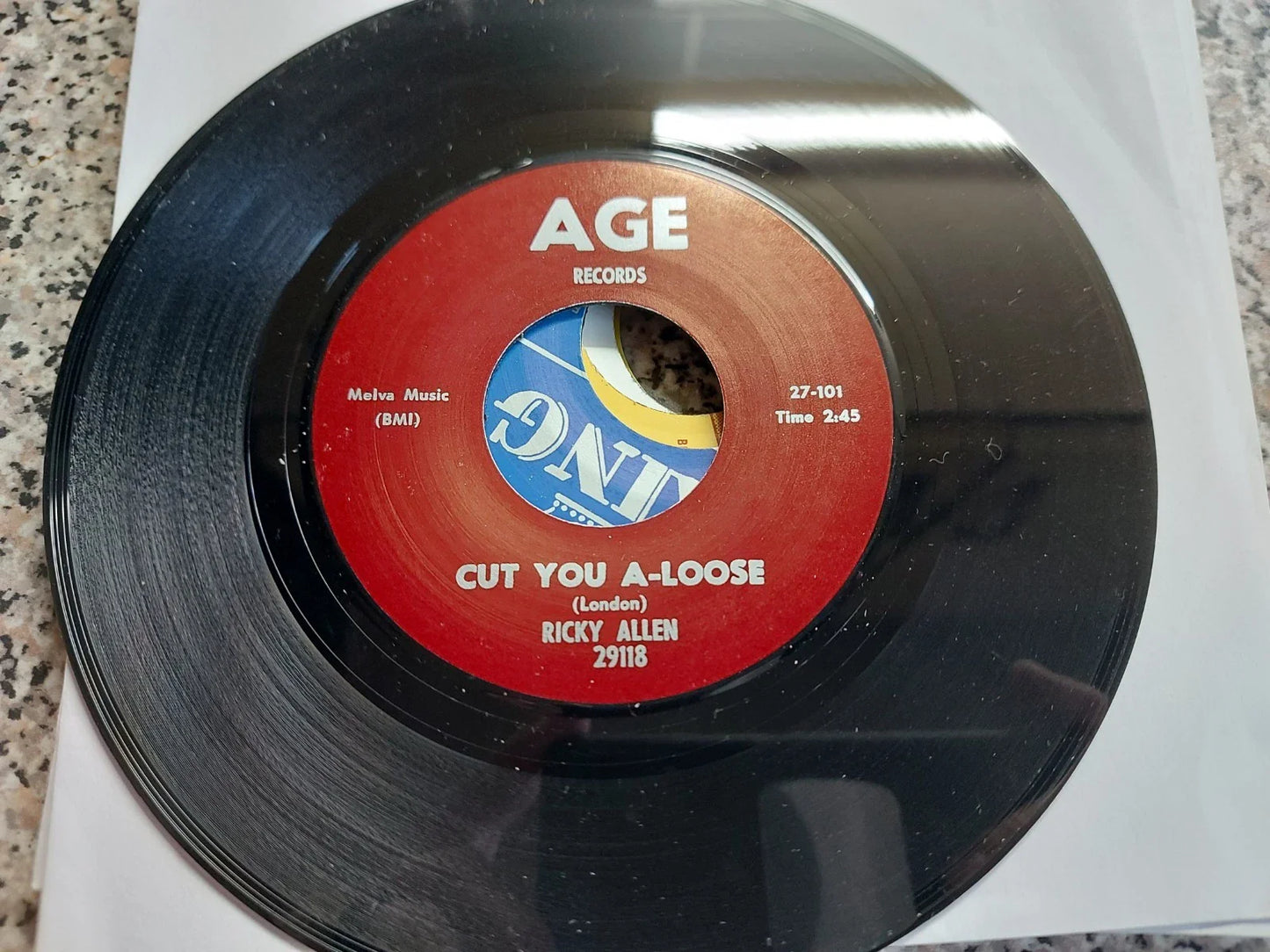 RICKY ALLEN - CUT YOU A LOSE / JUNIOR WELLS -CHA CHA CHA IN BLUE